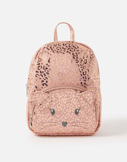 Cat Leopard Print Backpack , , large