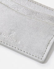Metallic Leather Card Holder, Silver (SILVER), large