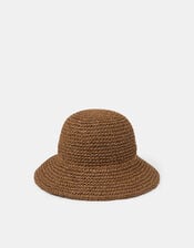 Woven Straw Bucket Hat, , large