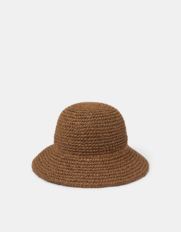 Woven Straw Bucket Hat, , large