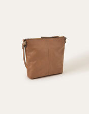 Leather Messenger Bag, Tan (TAN), large