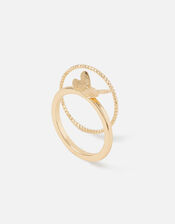 Butterfly Stacking Rings Set of Two, Gold (GOLD), large
