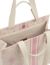 Hailey Pattern Structured Tote Bag, Pink (PINK), large
