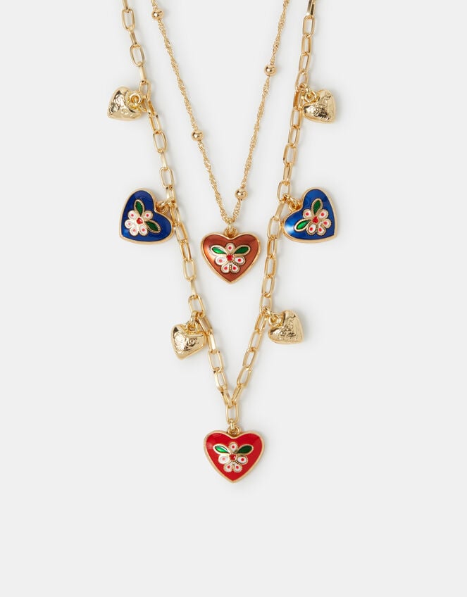 Heart Pendant Layered Necklace, , large