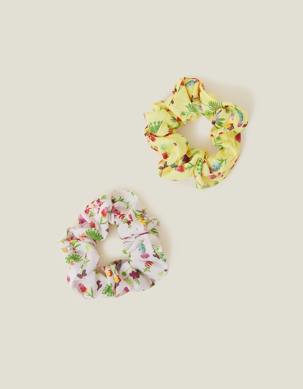 2-Pack Girls Floral Print Scrunchies, , large
