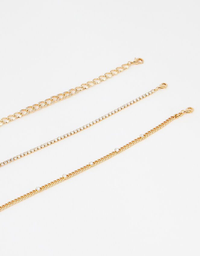 Sparkle and Curb Chain Bracelet Set, , large