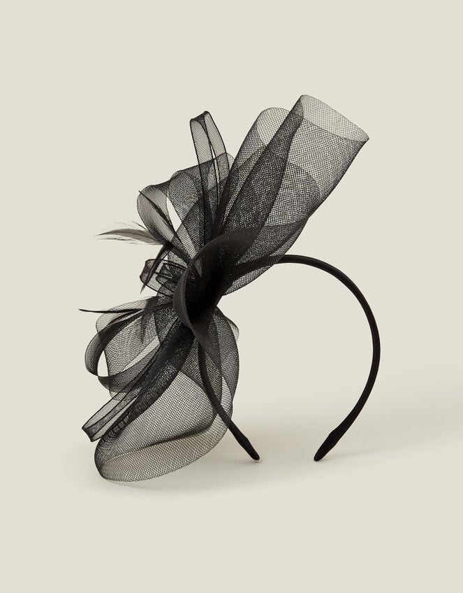 Mini Crin Fascinator, Black (BLACK), large