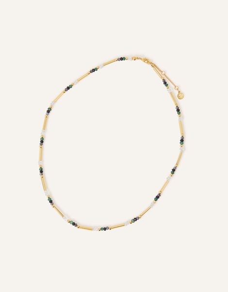14ct Gold-Plated Mixed Stone Necklace, , large