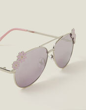 Girls Flower Aviator Sunglasses, , large