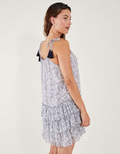 Strappy Tiered Dress, White (WHITE), large