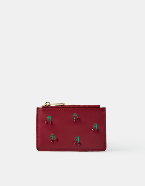Beaded Cherry Card Holder, , large