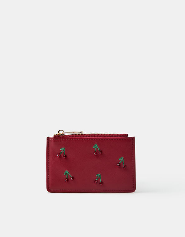Beaded Cherry Card Holder, , large