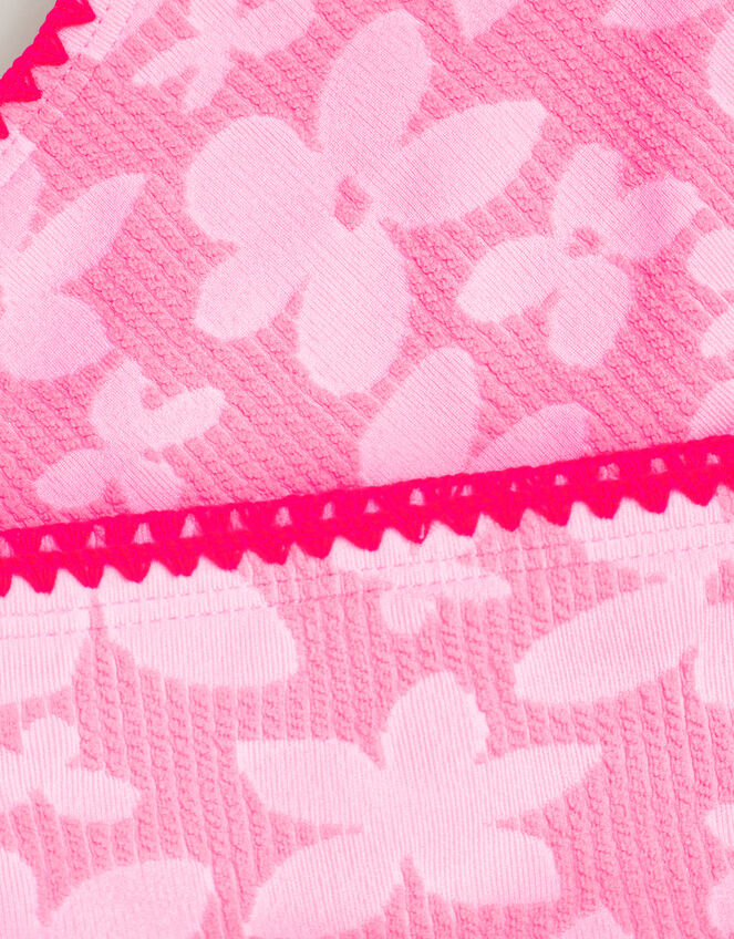 Girls Floral Textured Bikini Set, Pink (PINK), large