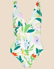 Lexi Abstract Floral Plunge Shaping Swimsuit, Multi (BRIGHTS-MULTI), large