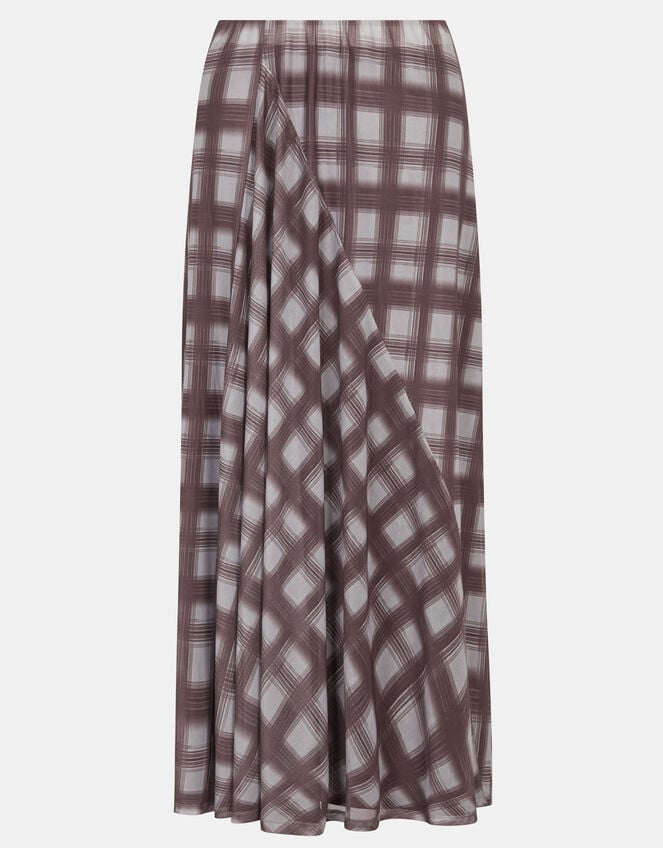 Check Print Mesh Midi Skirt, Multi (MULTI), large