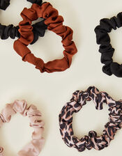5-Pack Leopard Print Scrunchies, , large