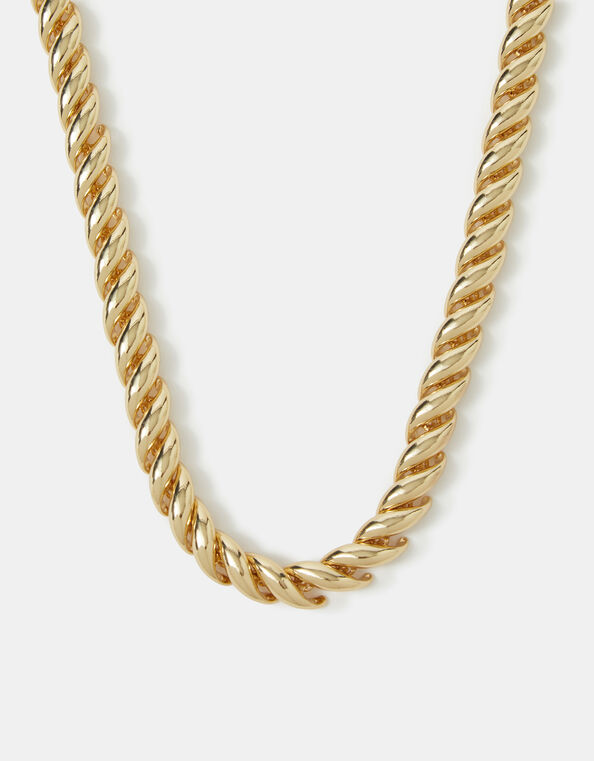 14ct Gold-Plated Twisted Wave Necklace, , large