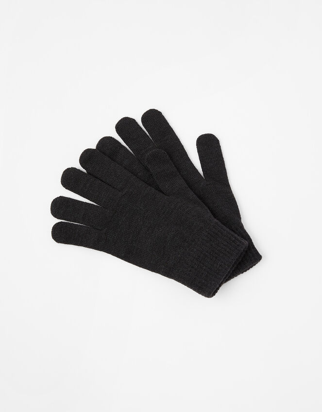 Copper Antibacterial Touchscreen Gloves, Black (BLACK), large
