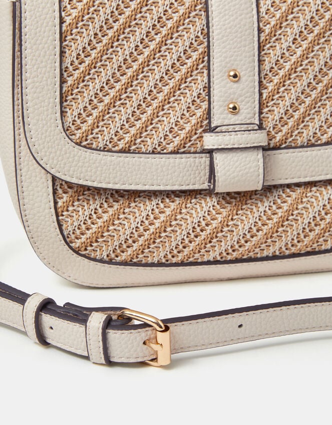Woven Crossbody Bag, Cream (CREAM), large