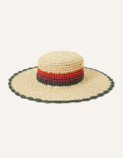 Stripe Boater Hat, , large