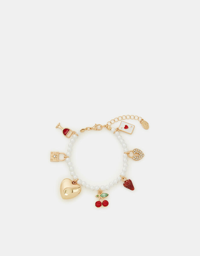 Pearl Beaded Charm Bracelet, , large