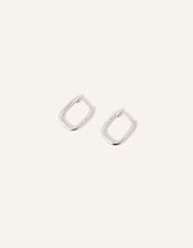 Sterling Silver Rectangular Hoops, , large