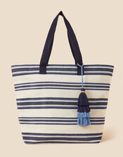Large Stripe Beach Tote Bag, , large