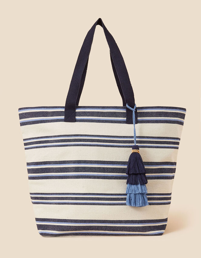 Large Stripe Beach Tote Bag, , large