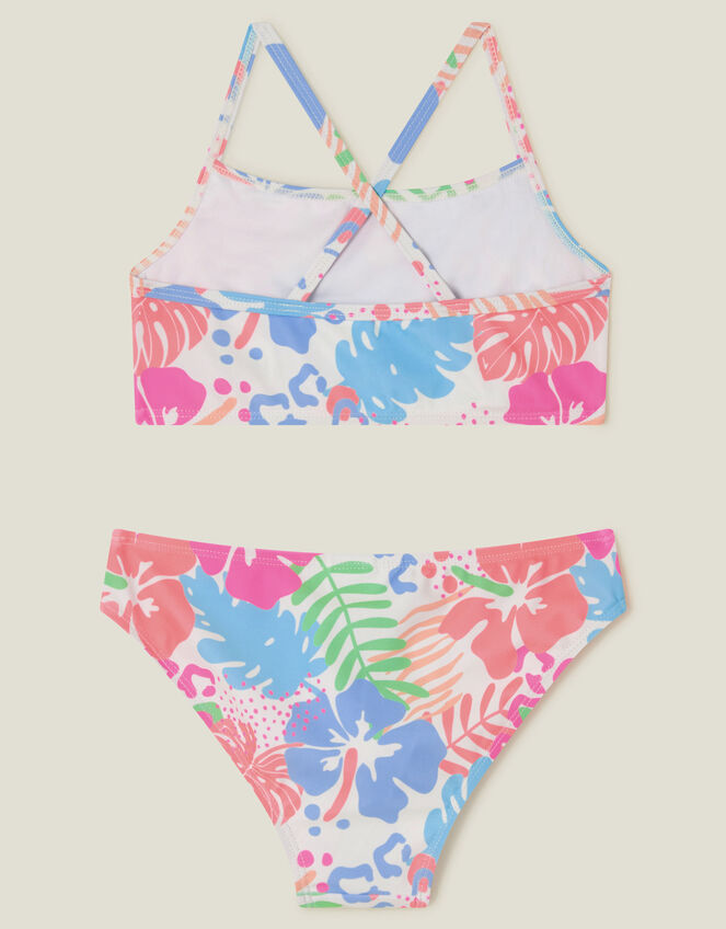 Girls Tropical Print Bikini Set, Multi (BRIGHTS MULTI), large