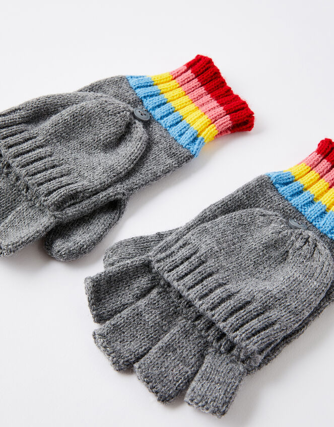 Rainbow Stripe Capped Gloves, , large