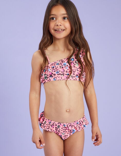 Girls Leopard Print Bikini Set, Multi (BRIGHTS MULTI), large