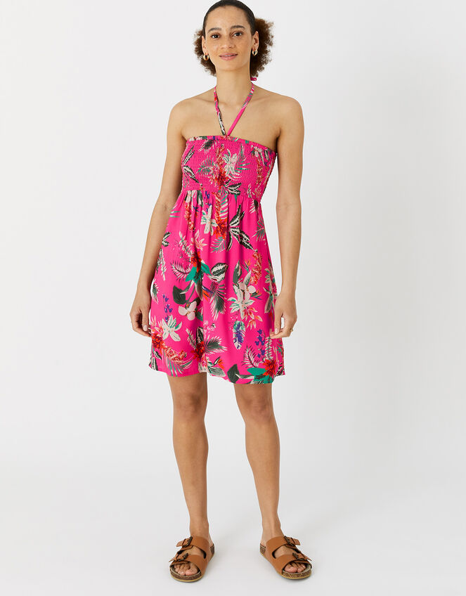 Tropical Bandeau Dress in LENZING™ ECOVERO™, Pink (PINK), large