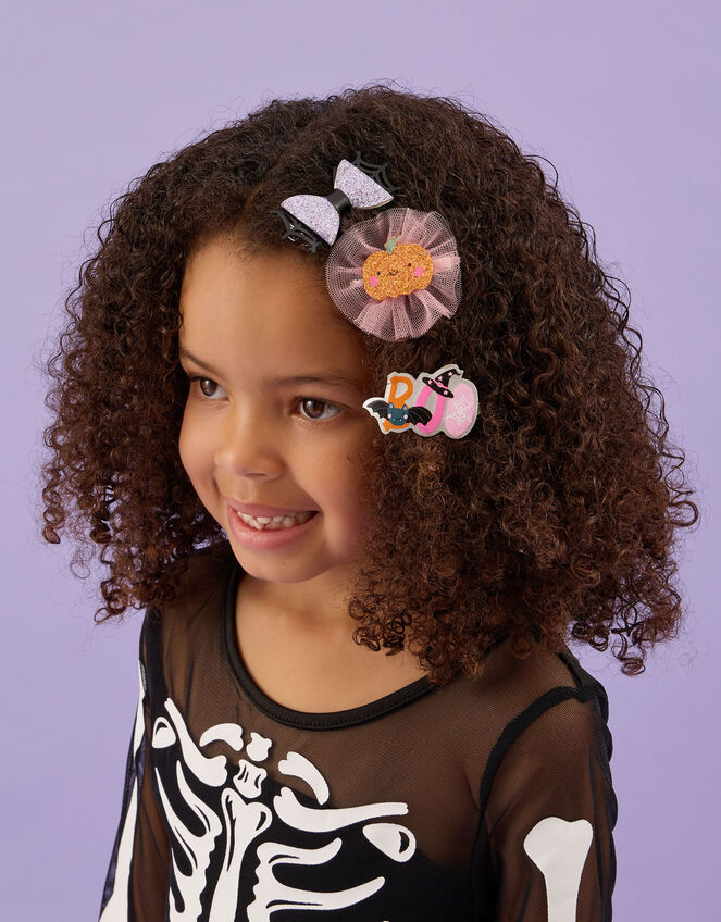 3-Pack Girls Halloween Hair Clips, , large