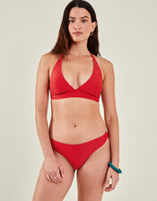 Textured Triangle Bikini Top, Red (RED), large