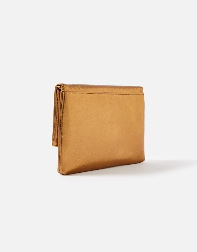 Foldover Clutch Bag, Bronze (BRONZE), large