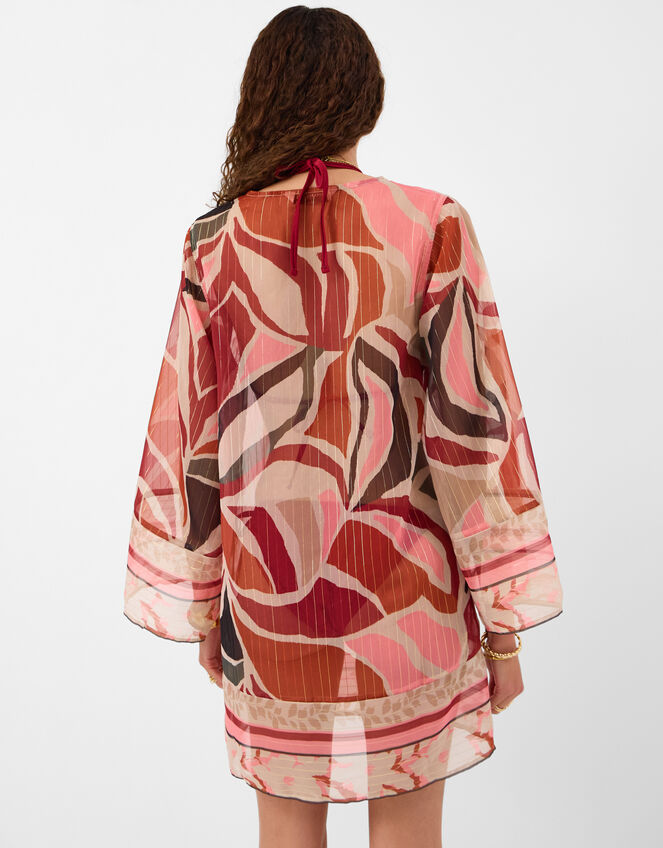 Abstract Chiffon Mini Kaftan , Multi (MULTI), large