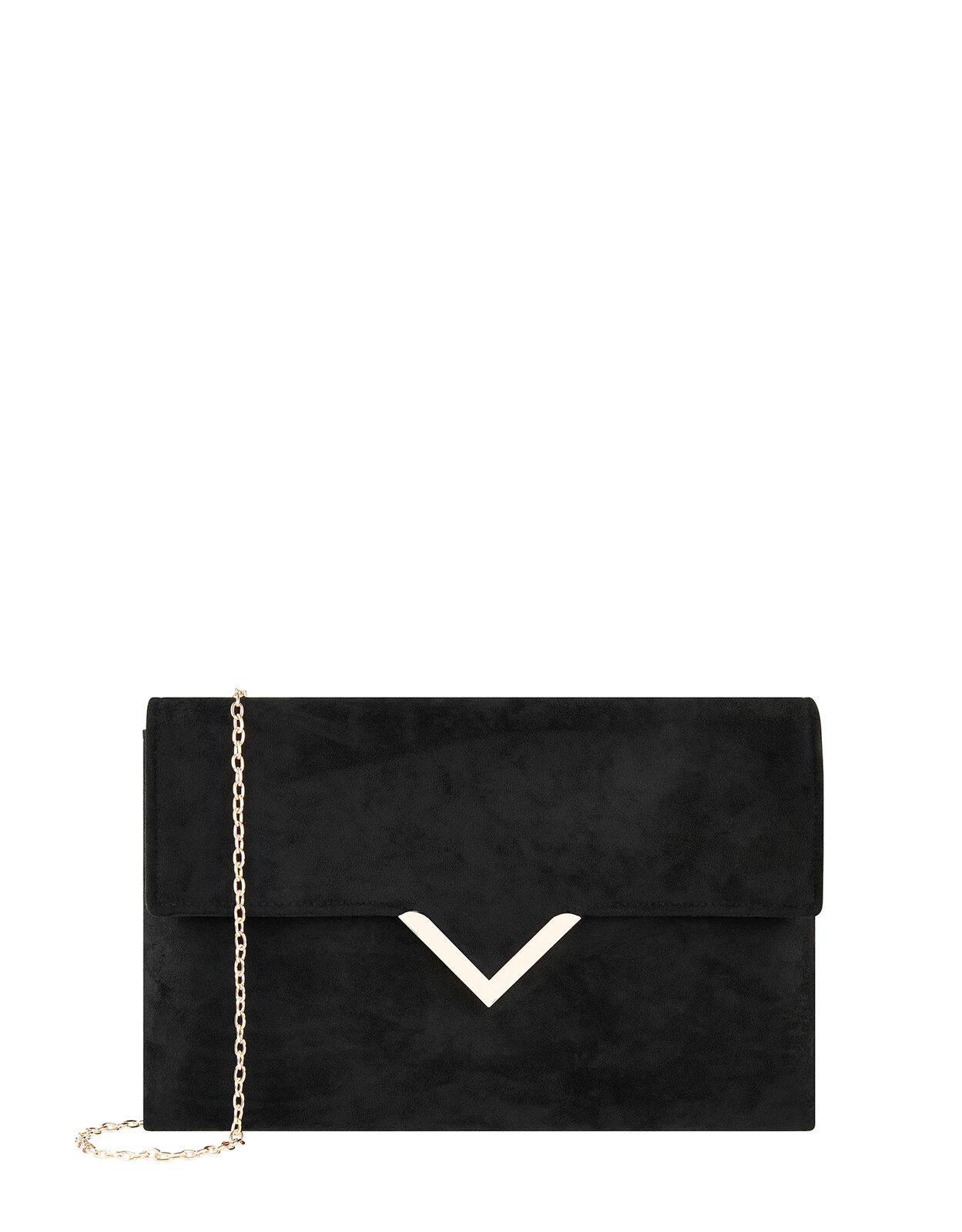 grey suedette clutch bag
