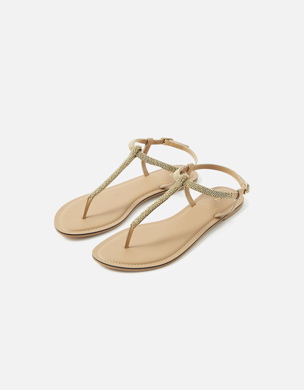 Gold beaded cheap sandals