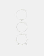 3-Pack Shell Charm Anklets, , large