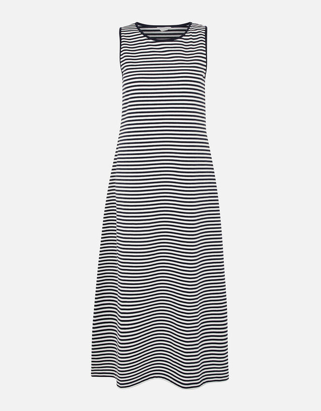 Stripe Jersey Vest Dress, Blue (NAVY), large
