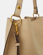 Faux Leather Bucket Bag, , large