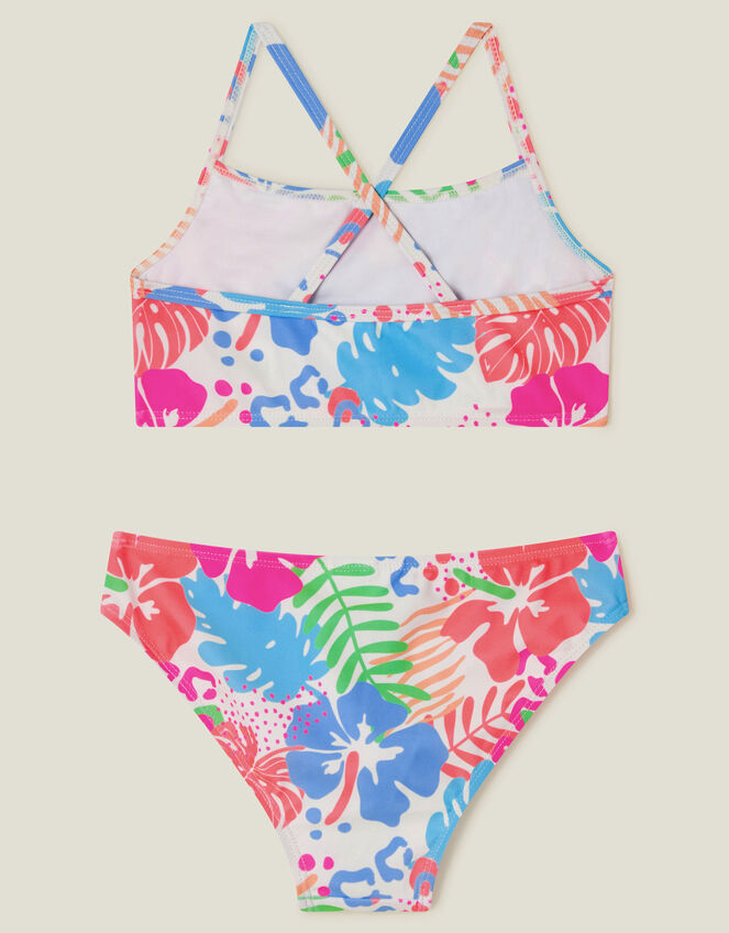 Girls Tropical Print Bikini Set, Multi (BRIGHTS MULTI), large