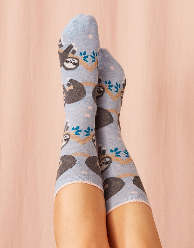 All Over Sloth Print Socks, , large