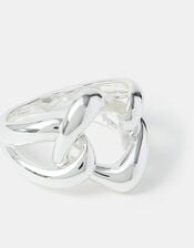 Sterling Silver-Plated Chunky Link Ring, Silver (ST SILVER), large