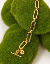 14 Gold-Plated Elongated Link Necklace, , large