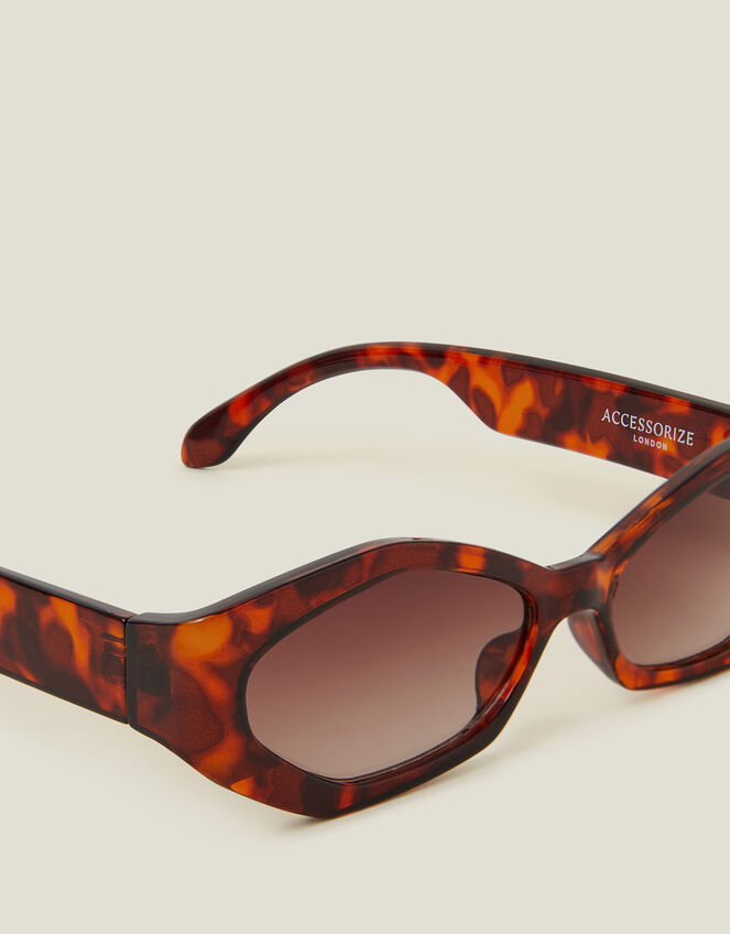 Tort Resin Geometric Sunglasses, , large