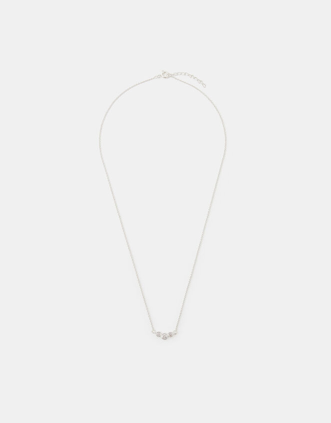 Sterling Silver Sparkle Pendant Necklace, , large