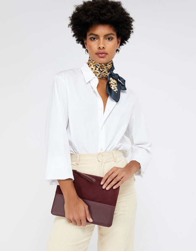 Carmela Leather Cross Body Bag, Red (BURGUNDY), large