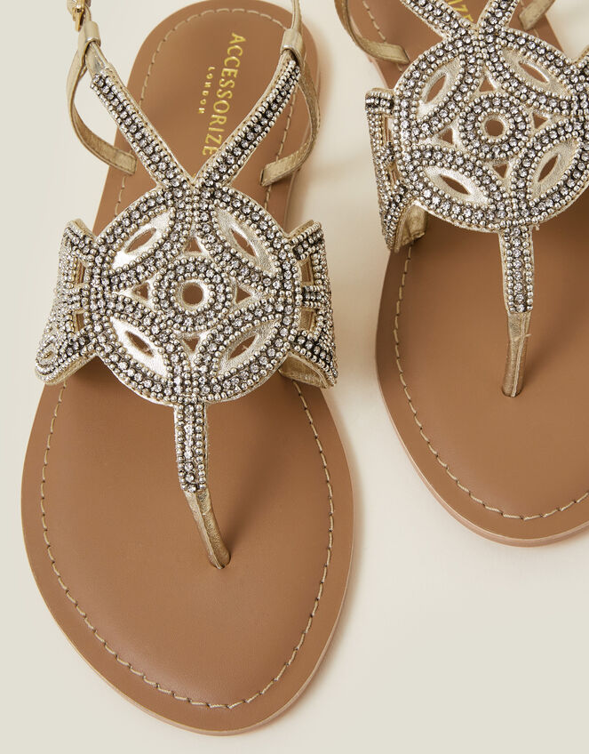 Sparkle Circle Sandals, Gold (GOLD), large