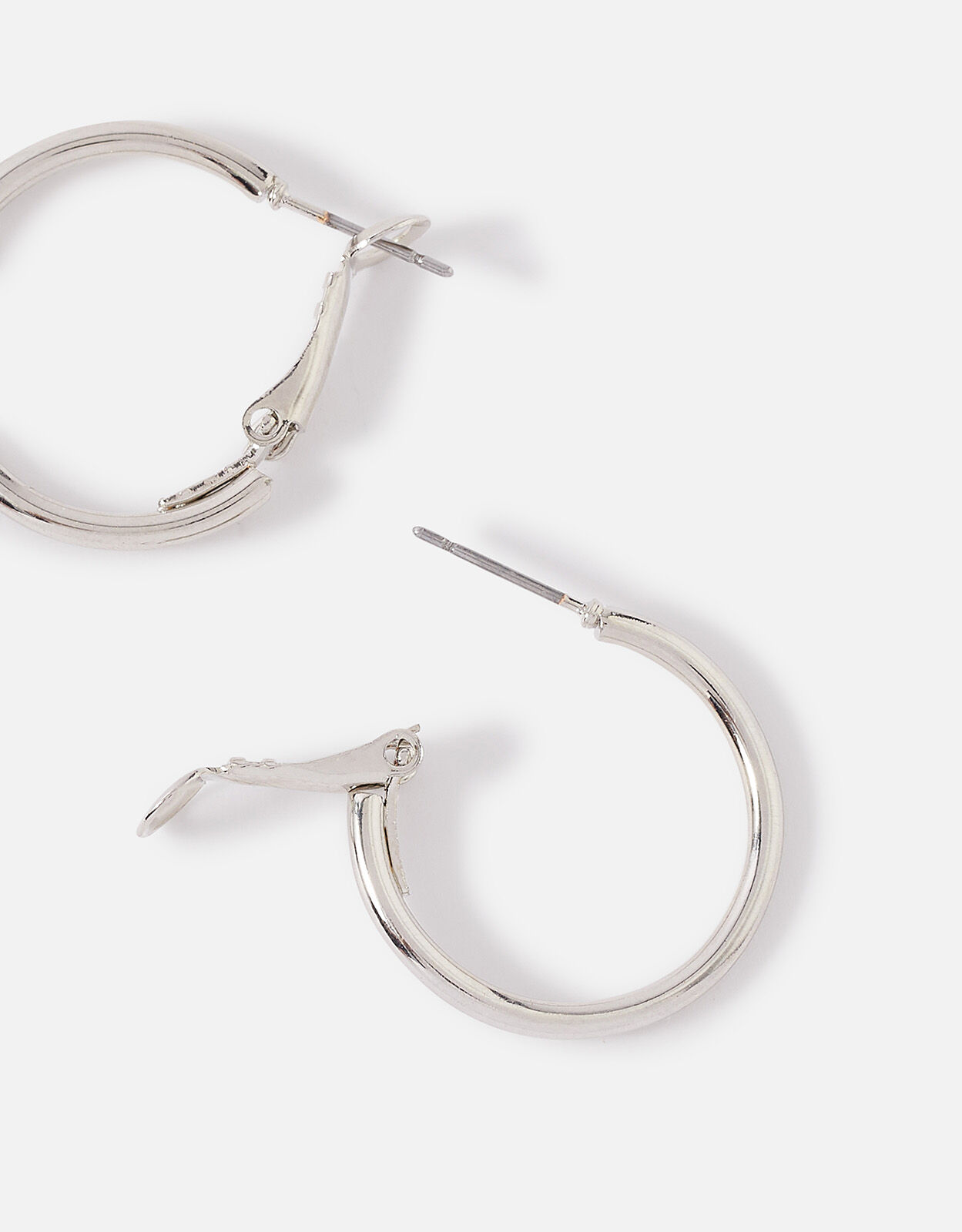 Silver hoop earrings accessorize store